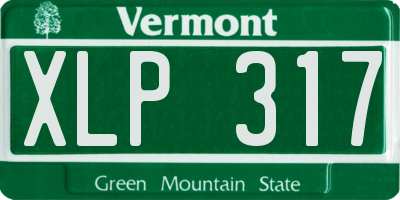 VT license plate XLP317