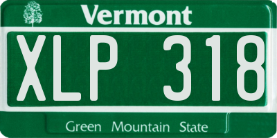 VT license plate XLP318