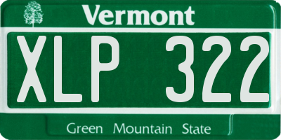 VT license plate XLP322