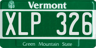 VT license plate XLP326