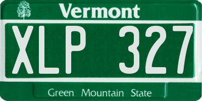 VT license plate XLP327