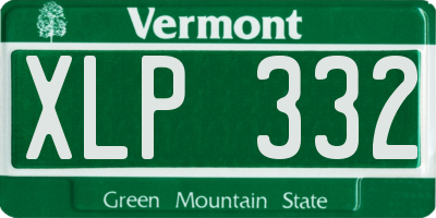 VT license plate XLP332