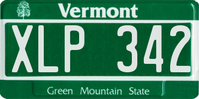 VT license plate XLP342