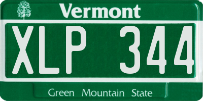 VT license plate XLP344