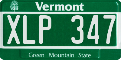 VT license plate XLP347