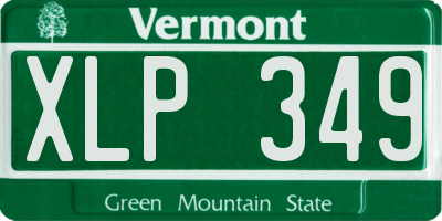 VT license plate XLP349