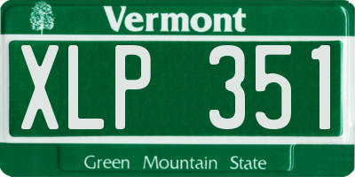 VT license plate XLP351