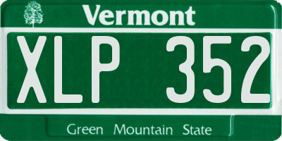 VT license plate XLP352