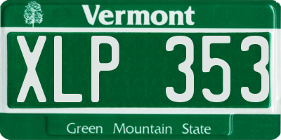 VT license plate XLP353