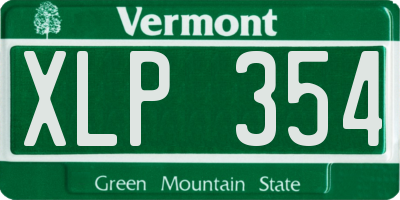 VT license plate XLP354