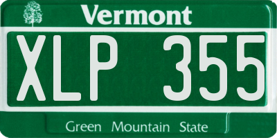 VT license plate XLP355