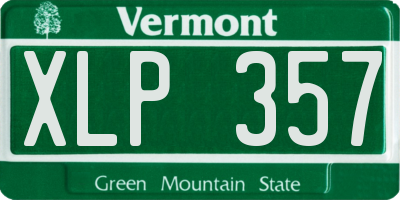 VT license plate XLP357