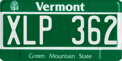VT license plate XLP362