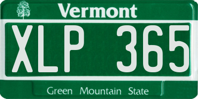 VT license plate XLP365
