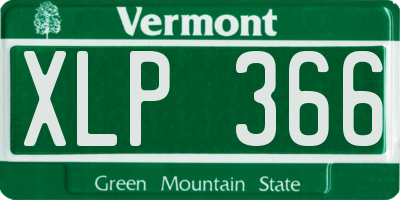 VT license plate XLP366