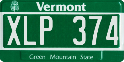 VT license plate XLP374