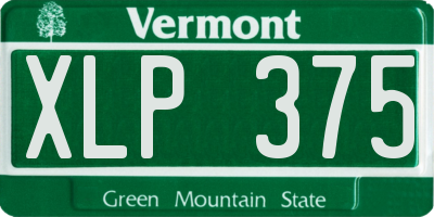 VT license plate XLP375