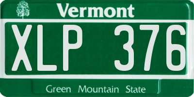 VT license plate XLP376