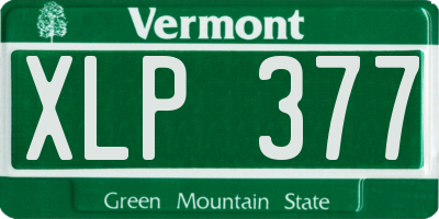 VT license plate XLP377