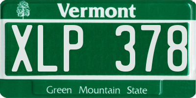 VT license plate XLP378