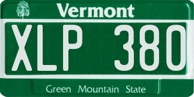 VT license plate XLP380