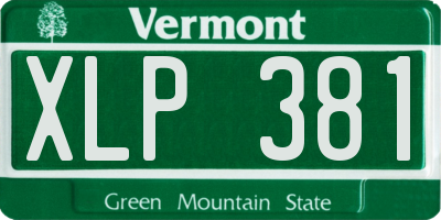 VT license plate XLP381