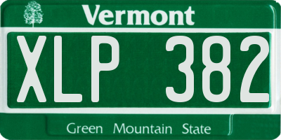 VT license plate XLP382
