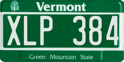 VT license plate XLP384