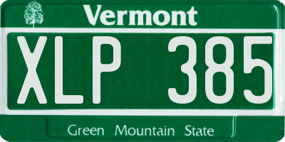 VT license plate XLP385
