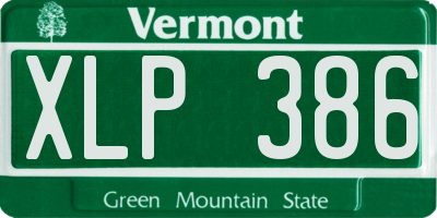 VT license plate XLP386