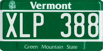 VT license plate XLP388