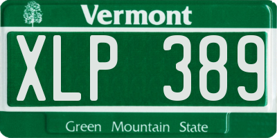 VT license plate XLP389