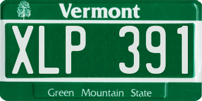 VT license plate XLP391