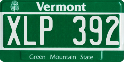 VT license plate XLP392