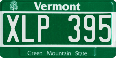 VT license plate XLP395
