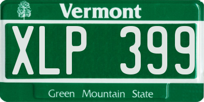 VT license plate XLP399