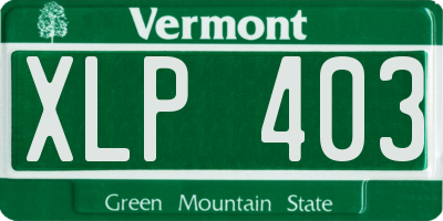 VT license plate XLP403