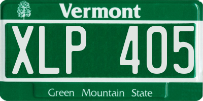 VT license plate XLP405