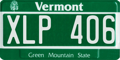 VT license plate XLP406