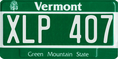 VT license plate XLP407
