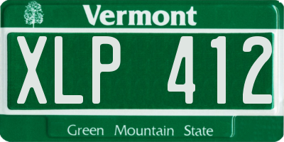 VT license plate XLP412