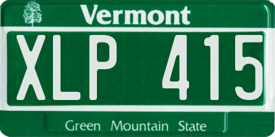 VT license plate XLP415