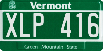 VT license plate XLP416