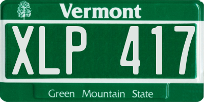 VT license plate XLP417