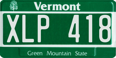 VT license plate XLP418