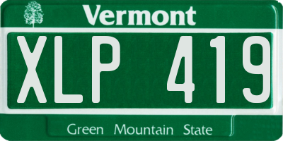VT license plate XLP419