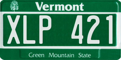 VT license plate XLP421