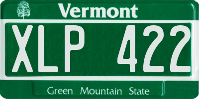 VT license plate XLP422