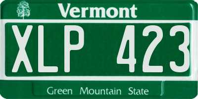 VT license plate XLP423