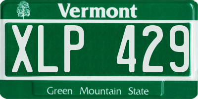 VT license plate XLP429
